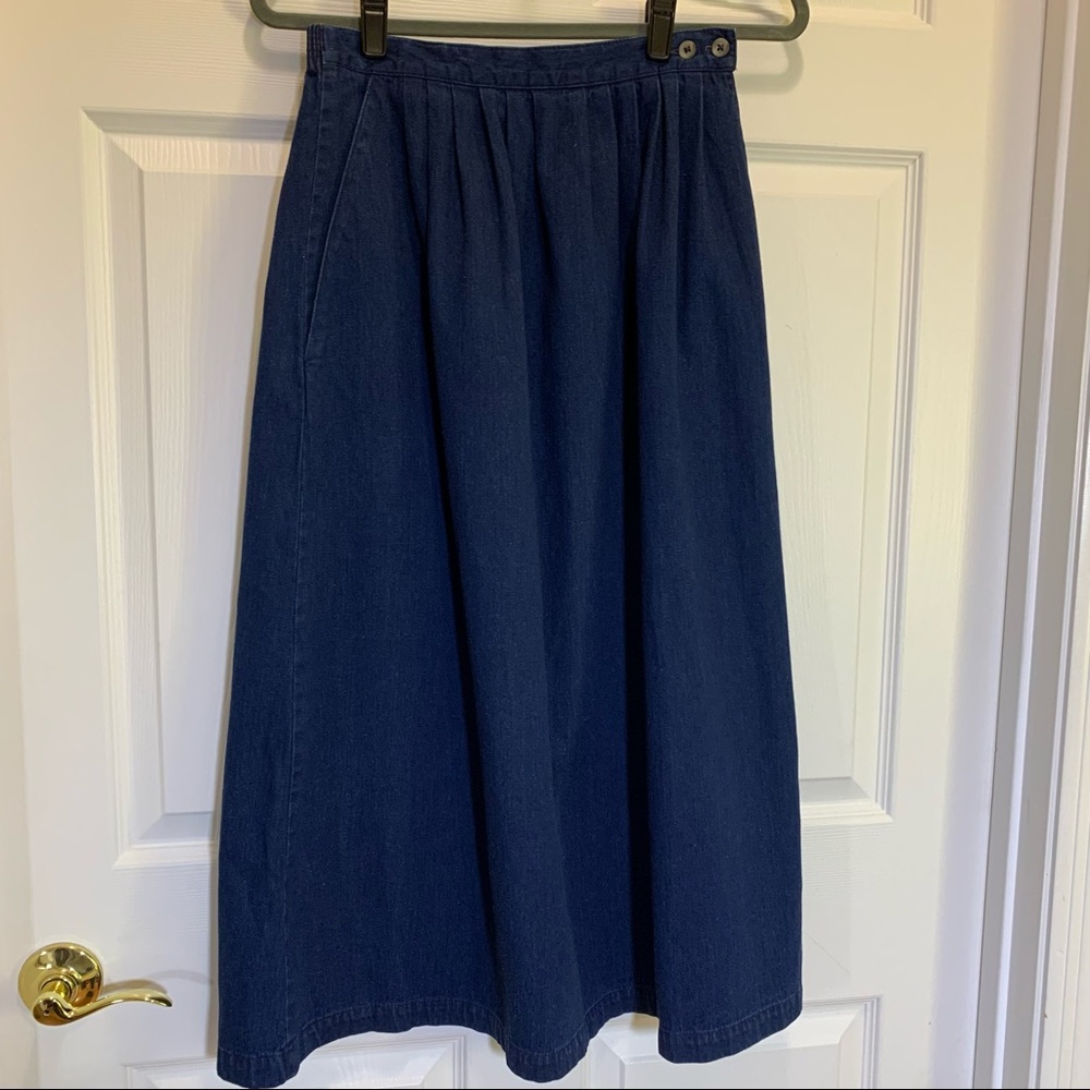 Vintage Lands’ End Made in U.S.A. Denim Skirt 10